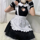 Outfit COSPLAY Sexy Lolita Anime Cute Soft Girl Maid Uniform Appealing Set Stage Costume Accessories 5 Piece Set