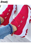 Womens Sneakers Thick Sole Casual Breathable Sport Design Vulcanized Shoes Comfortable Fashionable Walking Shoes