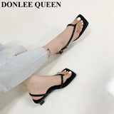 Strap Women Sandals Brand Narrow Band Slide Beach Flip Flops Slingback Sandal Open Toe Low Heel Shoes Sandalias Mujer