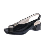 Breakj New Fish Mouth Sandals French Retro Square Buckle Behind The Empty Coarse Temperament Fairy