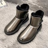 Women 2023 Winter New Fashion Transparent Thickened Plush Versatile Warm and Comfortable Waterproof Anti slip Low top Snow