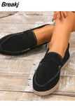 Leather Nude Suede Flat Shoes Women Loafers Summer Walk Moccasin Metal Lock Tassel Soft Sole Mules Causal Slip on