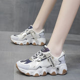 Women Sneakers Casual Platform Shoe2023 Fashion Korean Women Chunky Sneakers Platform Autumn Breathable Mixed Colors Women