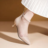 Ankle Boots New Sexy Hollow Fishing Net Roman Shoes Spring Summer 2023 Slim Heel Fashion Women High Heel Fashion