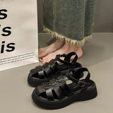 Women's Sandals Summer Breathable Comfortable Designer Woman Round Toe Thick Bottom Waterproof Platform Roman