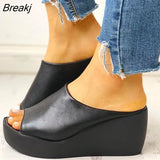 Flip Flops 2021 Women Beach Wedges Slippers Summer Gladiator Sandals Women Casual Shoes Woman Platform Flip