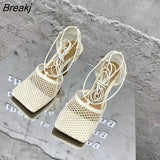 Cross-tied Women Sandals High Heels Women's Shoes Ankle Cross Strap Sandals Female Ladies Peep Toe Party Shoes