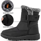 New Waterproof Snow Boots Woman Rabbit Fur Non Slip Winter Padded Boots Women Platform Keep Warm Ankle Botas De Mujer