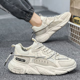 Men's Shoes Mesh Breathable Sports Shoes Trend Lace Up Board Sneakers Platform Casual Running Dad Shoes Zapatillas