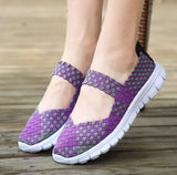 for Women Summer Weave Breathable handmade Shoes Light Flats Nursing Shoes Woman Sandals Handmade Woven Casual Mother