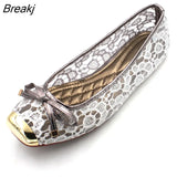 Flat Shoes Lace Big Size Women Shoes Women Flats Office Ladies Brand Boat Shoes Black Gold