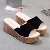 Sandals Women 2023 New Korean Fashion Wedge Shoes Ladies High Heels Thick Bottom Mules Summer Casual Female