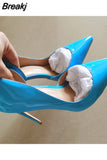 blue extreme 12cm high heel pointed toe new ladies high-heeled shoes women's shoes party wedding 10cm 8cm QP067