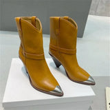 Pointed Toe Thigh High Boots for Women Sexy Rivet Stud Slip On Women's High Boots Tassel Decor Spike High Heel Botas