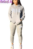 Hoodies Sporty Two Piece Set Women PINK Letter Print Sweatshirt And Skinny Pants Tracksuit Autumn Winter Casual