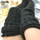 Women Thigh High Socks Extra Long Woolen Knit Warm Thick Tall Long Boots Stockings Leg Warmers for Girls Winter Pile Thick