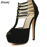 High Heels Women's Shoes Platform Peep Toe Wedding Footwear Pumps Shoes Woman Hollow Out High Heel Tacones Mujer Size