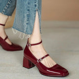 Women's Shoes Mary Jane Style Ladies Shoes Low Heel Shallow Mouth Round Toe Solid Color Women's Shoes Party Shoes