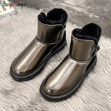 Women 2023 Winter New Fashion Transparent Thickened Plush Versatile Warm and Comfortable Waterproof Anti slip Low top Snow