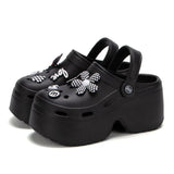 Women's Fashion Diy Clogs Platform Sandals 2024 Summer Thick Bottom Garden Shoes for Women Closed Toe Chunky Beach
