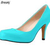 Leather High Heels Women Pumps Fashion Pointed Toe Office Lady Shoes Black Work Wedding Woman