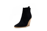 Gold Snake Print Ankle Boots For Women Wedge High Heels Boots Woman Runway Design Chunky Heels Botas Mujer Western