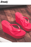 Shoes Ladies' Slippers Platform Slipers Women Rubber Flip Flops Heeled Mules Luxury Slides Sabot 2023 Hawaiian