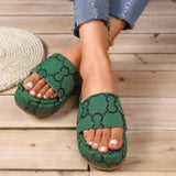 Women Sandals Platform Slippers Shoes Woman Summer Med Heels Indoor Outdoor Beach Casual Slides Size
