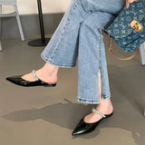 Shoes Shallow Pointed Toe Mules For Women 2023 Thin Heels Slippers Soft Beige Heeled Sandals Slides Fashion New Comfort