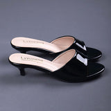 Summer New High Heels Size 43 Stiletto Mid-heel Slippers ladies Summer Fashion low-heel Sandals Peep Toe Sexy Women