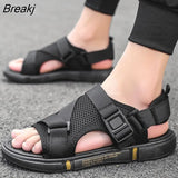New Summer Outdoor Breathable Comfort Slip on Open Shoes Casual Men Outdoor Sport Flat Sandals Shoes Soft Bottom