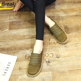 Women's Shoes Flat Bottom Lace-Up Loafers Ladies New Autumn Casual Outdoor Lazy Shoes Comfortable Light Solid Color Flat