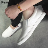 Men Casual Shoes Canvas Luxury 2021 Mens Loafers Breathable Slip on FlatsMale Vulcanized Shoes White Driving Shoes Plus Size
