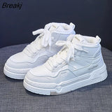 in Winter Shoes Women Ankle Boots Warm Plush Woman Sneakers Flats Lace-up Ladies Platform Shoes White Short Snow