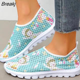 Cute Cartoon Nursing Doctor Printed Flats Shoes Women Casual Summer Slip on Sneakers Lightweight Nurse Ladies Shoe