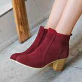 Woman Autumn Winter 2023 Chunky Heels Zip Shoes Luxury Fashion Chelsea Ankle Women's Boots Size