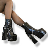 Breakj Y2k Rivet Punk Coarse And High-Heeled Size 44 Female Short