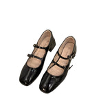 Red Mary Jane Shoes For Women's Shoes 2023 New Summer French Evening Black Spring And Autumn Single