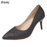 For Women 2023 Spring High Heel Pumps Sexy Foot Fetish Alternative Passion Sexy Red Bottom Pointed 10 CM Zapatos De