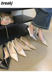 Women Pumps Pointed Toe Thin Heels Office Dress Shoes Wedding Party Elegant Ladies Female Slip On Loafers Brand Zapatillas