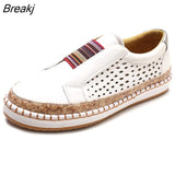 New Fashion Women Slip on Sneakers Vulcanized Shoes Breathable Hollow Out Casual Outdoor Comfortable Plus Size