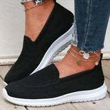 Mesh Sneakers for Women 2023 Autumn Slip On Knitted Loafers Shoes Woman Black White Lightweight Non Slip Casual