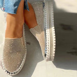 Women Flat Glitter Sneakers Casual Female Mesh Lace Up Bling Platform Comfortable Plus Size Vulcanized Shoes Zapatillas