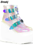 Women Buckle Ankle Boots 2023 Winter Platform Shoes Women High Heel Boots Size 43 Women Boots metal decoration Botas De