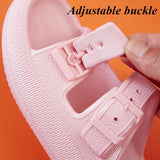 Adjustable Buckle Platform Slippers Women Summer Beach Non Slip Cloud Slides Sandals Woman Couple Soft Sole Eva