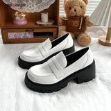 platform women's loafers shoes High Heels Pumps Chaussure Femme College Shoes Lolita Cosplay Platform Chunky Sole