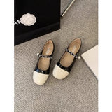2024 New Style Soft Leather, Small Fragrant Style, Thick Heel, Mary Jane Shoes, French Retro Color, One Word With Single