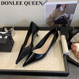 Women Pumps Pointed Toe Thin Heels Office Dress Shoes Wedding Party Elegant Ladies Female Slip On Loafers Brand Zapatillas