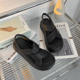 Cross Open-toed Sandals Women's 2024 Summer New Thick Sole Fashion Beach Roman