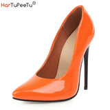 Women's Pumps Classic Sexy Thin High Heels 12cm Patent Leather Stiletto Pointed Toe Party Elegant Office Shoes Big Size